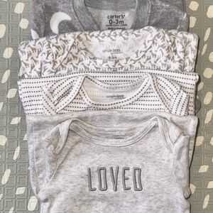 Carter's Gray and White Baby Onesies Set